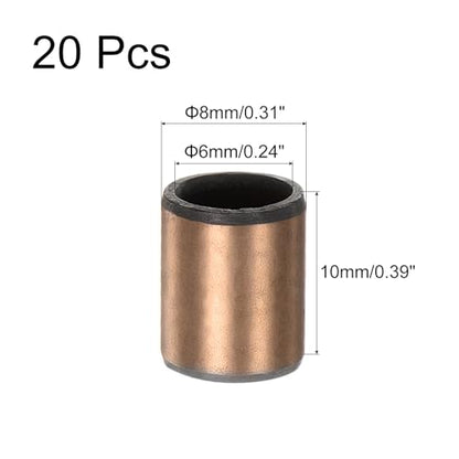 uxcell Sleeve Bearings 6mm Bore x 8mm OD x 10mm Length Plain Bearings Wrapped Oilless Bushings for Sliding Parts of Machinery, 20pcs - size: 6mm Bore x 8mm OD x 10mm Length