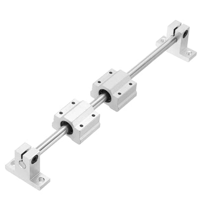 uxcell 2 Pcs 8mm x 250mm Linear Motion Rail Shaft Slide Guide with 4 Pcs SCS8UU Bearings and 4 Pcs SK8 Rail Support Linear Motion Rod Shaft Guide Set for CNC Machine 3D Printer, Silver - size: 250mm