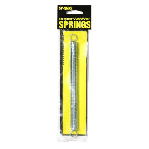 Prime-Line SP 9635 Extension Spring, Spring Steel Construction, Nickel-Plated Finish, 0.080 GA x 5/8 in. x 8-1/2 in., Closed Single Loop (Single Pack)