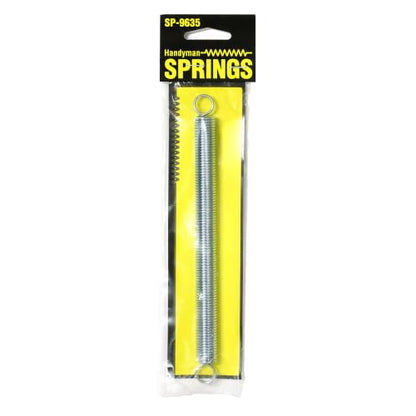 Prime-Line SP 9635 Extension Spring, Spring Steel Construction, Nickel-Plated Finish, 0.080 GA x 5/8 in. x 8-1/2 in., Closed Single Loop (Single Pack)