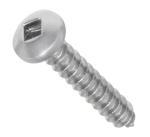 #6 x 1-1/4" Pan Head Sheet Metal Screws, Full Thread, Square Drive, Stainless Steel 18-8, Bright Finish, Self-Tapping, Quantity 100 Pieces By Fastenere - size: #6 x 1-1/4"(100 PACK)