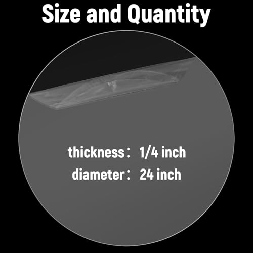 Pushglossy Large Round Acrylic Sheet Clear Circle Board, 1/4" X 24" - size: 1/4" X 24"