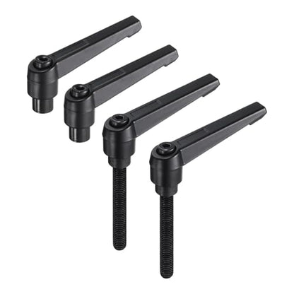 uxcell 4pcs Clamping Lever Adjustable Handle Set Metric M8 x 60mm Male & M8 Female Thread Level Handles Hand Stud Knobs Quick Release Black for Lathe Machinery - size: M8 x 60mm