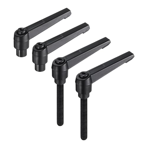 uxcell 4pcs Clamping Lever Adjustable Handle Set Metric M8 x 60mm Male & M8 Female Thread Level Handles Hand Stud Knobs Quick Release Black for Lathe Machinery - size: M8 x 60mm