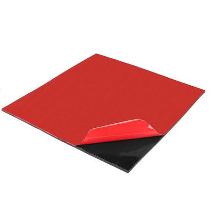 HooTown Adhesive Solid Rubber Strips, Self Neoprene Rubber Sheets Rolls Red - color: 1/8" Thick Adhesive, size: 12” W x 12" L