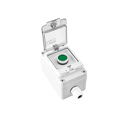 Green Start Push Button Station Box 22mm IP65 Cover for Industrial Control - color: Green instantaneous switch box