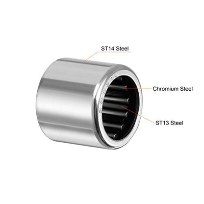 uxcell SCE810 Needle Roller Bearings, Drawn Cup Open End, 1/2-inch Bore 11/16-inch OD 5/8-inch Width 12300N Static Load 8800N Dynamic Load 5pcs - size: 1/2x11/16x5/8"