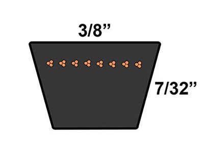 D&D PowerDrive 3L290 V Belt, 3L, Rubber, 3/8" x 29" OC