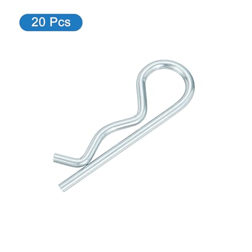 uxcell 1.5 mm x 28 mm Cotter Pins Spring Fastener, Hitch Pins Retaining Pin R Clip Hairpin Carbon Steel Silver Tone 20 Pcs - size: 1.5mm x 28mm