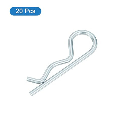 uxcell 1.5 mm x 28 mm Cotter Pins Spring Fastener, Hitch Pins Retaining Pin R Clip Hairpin Carbon Steel Silver Tone 20 Pcs - size: 1.5mm x 28mm