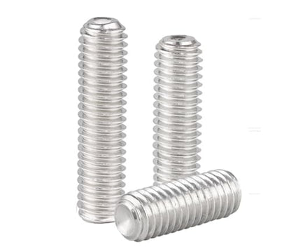 20Pcs M4-0.7 x 25mm Hex Socket Set Grub Screws,Headless Cup Point,Flat Point Grub Bolt,Internal Hex Drive,304 Stainless Steel,Headless Concave End,Metric External Thread,for Towel Rack Door Knob - size: M4-0.7 x 25mm(20)