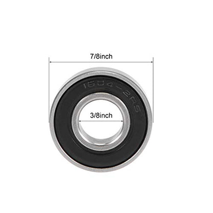 uxcell 1604-2RS Deep Groove Ball Bearings 3/8x7/8x11/32" Chrome Steel 2pcs - size: 3/8"x7/8"x11/32"