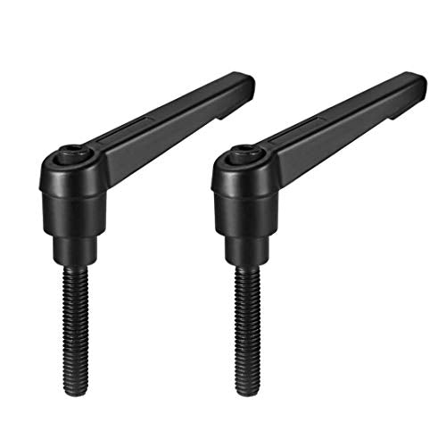 uxcell M6 x 25mm Handle Adjustable Clamping Lever Knobs Black 2pcs - color: Black, size: M6 x 25mm