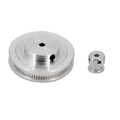 2PCS Set GT2 Synchronous Wheel 20&80 Teeth 5mm Bore Aluminum Timing Pulleys with 2PCS Length 250mm Width 6mm Belt (20-80T-5B-6) - style: 20-80T-5B-6
