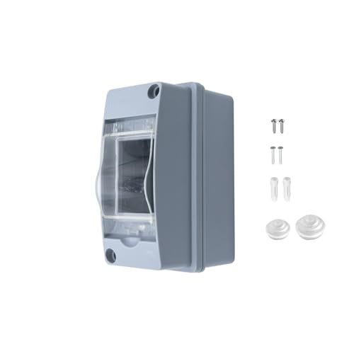 2 Way Circuit Breaker Box, MCB Distribution Protection Box with Transparent Cover, IP65 Waterproof ABS Plastic Material with DIN Rail for Indoor Outdoor Wall Mount Electrical Application - size: HT-2