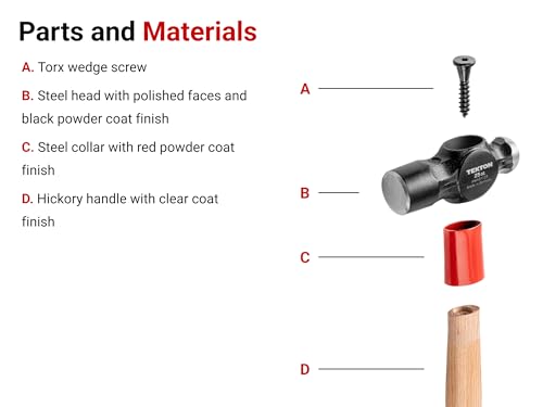 TEKTON 16 oz. Ball Peen Hammer | HMA51116 - size: 16 oz.
