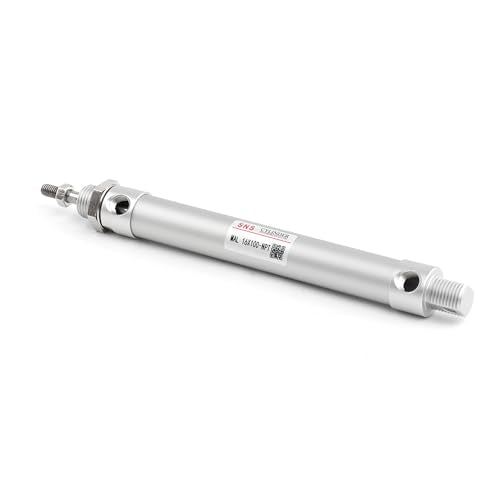 SNS Pneumatic 16mm Bore 100mm Stroke NPT1/8 Aluminum Alloy Mini Air Cylinder Double Action MAL16x100 - size: MAL16*100-NPT