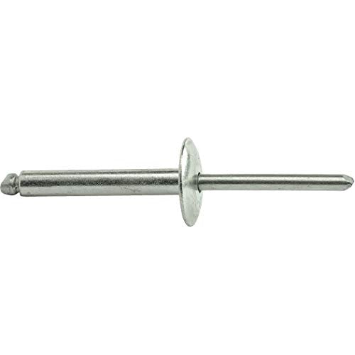Fastenere Large Flange Pop Rivets - 3/16" x 1" (25 Pack) Heavy Duty, Stainless Steel Blind Rivets, Open End 6-16 Grip Range .876" - 1.00", Corrosion Resistant, High Tensile & Shear Strength - size: 3/16" x 1" (6-16) (25 Pack)