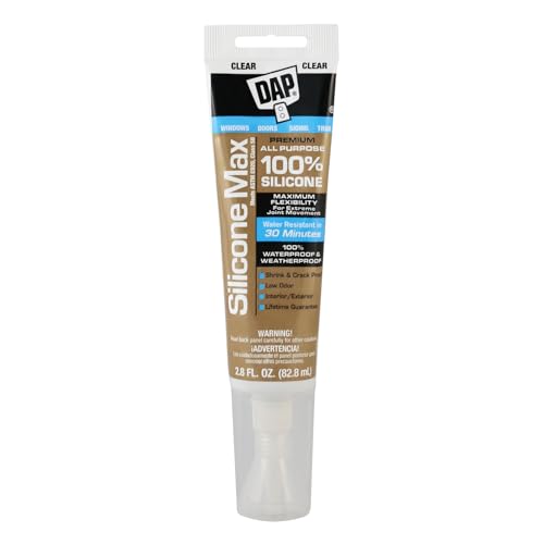 DAP Silicone Max All Purpose Sealant, Clear, 2.8 Oz (7079808792)