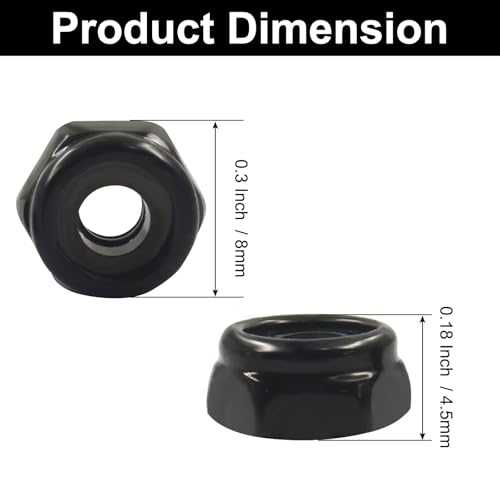 50 Pack #6-32 Nylon Insert Hex Lock Nuts, 304 Stainless Steel - size: #6-32