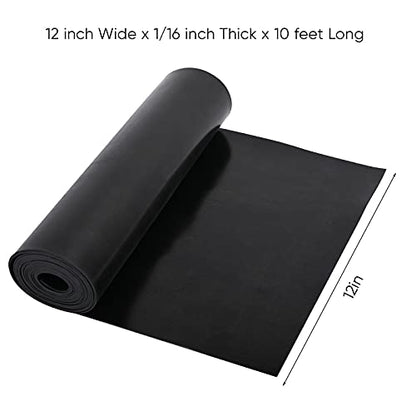 Neoprene Rubber Gasket Strip Waterproof, 1/16 Inch Thick x 12 Inch Wide x 10 Feet Long Rubber Gasket Strip for Warehouse, Pads, Seals, Weather Stripping, Crafts, Flooring, Supports. - size: W:12In x T: 1/16In x L: 10Ft