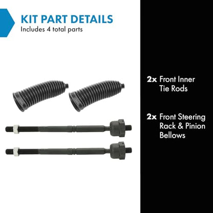 TRQ Front Driver & Passenger Side Inner Steering Kit Steering Rack & Pinion - style: PSA27276