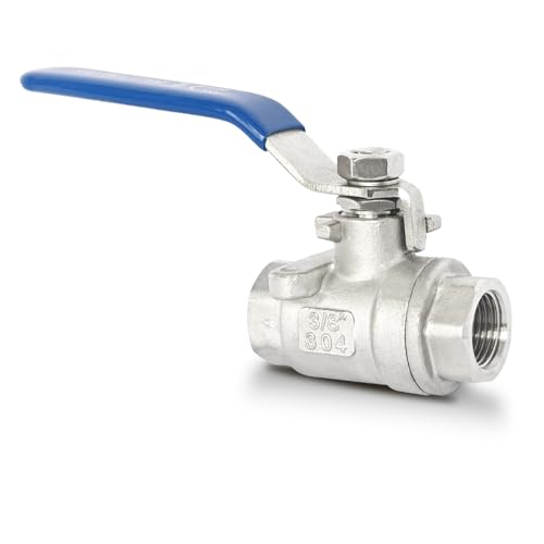 3/8" NPT Full Port Ball Valve, 2-Piece Stainless Female Thread 1000WOG DN10 - size: 3/8"-NPT