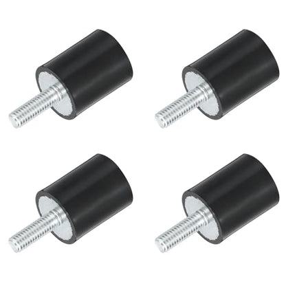 uxcell M6 Thread Rubber Mounts, Vibration Isolators, Cylindrical Shock Absorber with Studs 20 x 25mm 4pcs - size: M6x20x25mm