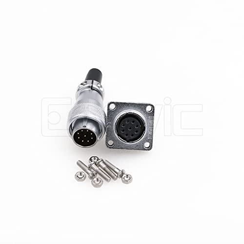 WS16 9 Pin Aviation Connector Waterproof Plug Male Female Square Socket Metal Threaded Signal LED Industrial Equipment - size: 9Pin