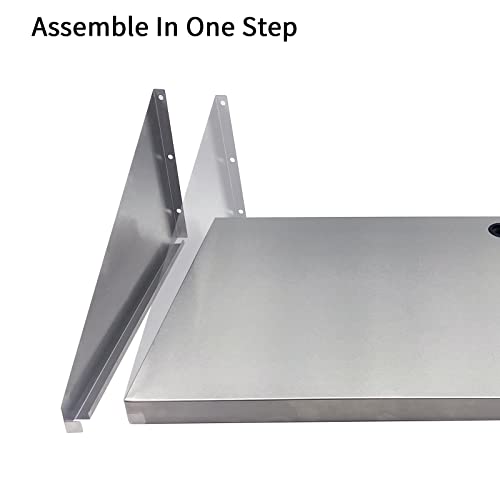 Stainless Steel Microwave Shelf 18"x24", Wall Mount Kitchen Shelf - size: 18''x24''