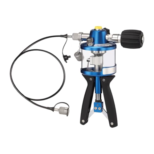 Hydraulic Hand Test Pump Only – 0 to 10,150 PSI (700 Bar) Pressure Range – Portable Calibration Tool with Fine Adjustment Valve, 10oz. (300ml) Volume, Quick Coupling Hose - P700.3 - SIKA