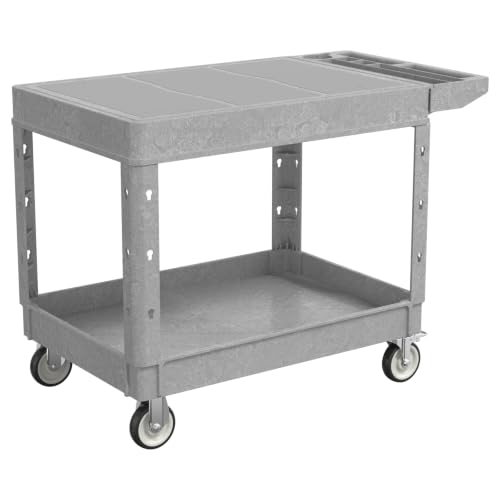 46 x 25 Inch Utility Rolling Storage Cart with Flat Top, Grey - color: Gray, size: Flat Top 46 × 25 Inch
