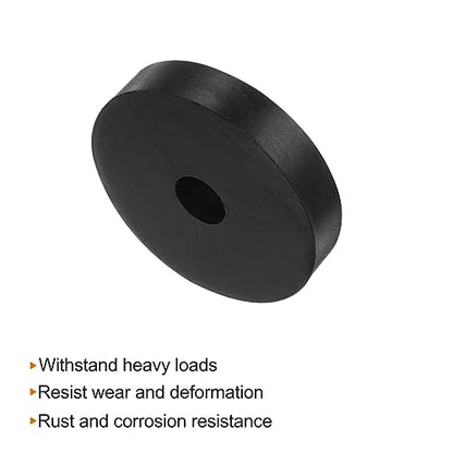 HARFINGTON 8pcs Rubber Spacer 2 Inch OD 0.4 Inch ID 0.4 Inch Thick Neoprene Round Anti Vibration Isolation Pads Isolator Rubber Washers Bushings for Home Cars Boat Accessories, Black - size: 10mm x 50mm x 10mm