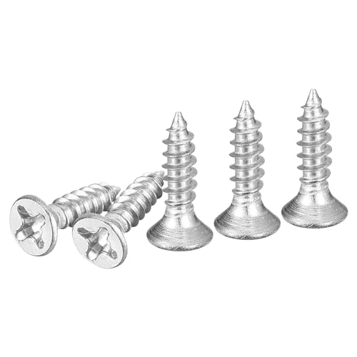 DTGN 100Pcs M3x12mm Flat Head Wood Screws, 304 Stainless Steel Phillips Self Tapping Screws - Good for Woodworking, Furniture - Silver - size: M3x12mm