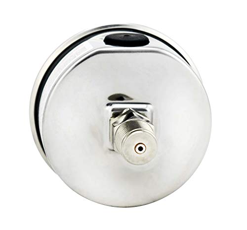2" Pressure Gauge, Stainless Steel Case, Chrome Plated Brass Connection, Liquid Filled, 0-60 psi/kPa, Back Mount 1/4" NPT