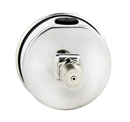 2" Pressure Gauge, Stainless Steel Case, Chrome Plated Brass Connection, Liquid Filled, 0-60 psi/kPa, Back Mount 1/4" NPT