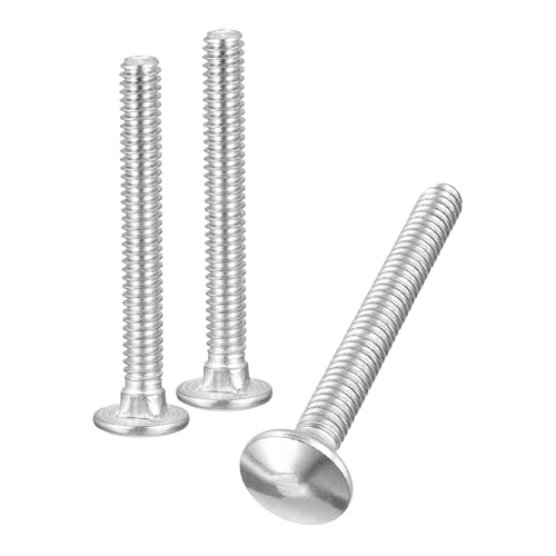 uxcell 1/4-20x2-1/4 Carriage Bolt, 10pcs Round Head Square Neck Screws, 304 Stainless Steel, Fully Threaded, Silver - size: 1/4-20x2-1/4"