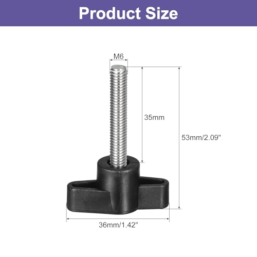 uxcell 5Pcs Clamping Screw Knob, M6 x 35mm Metric 304 Stainless Steel T Shaped Thumb Screws Handle for Quick Remove Hand Tightening Knob Replacement - size: M6 x 35mm