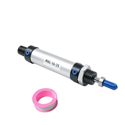 CG WEITENG Pneumatic Mini Pneumatic Cylinder MAL Single Rod Aluminum Double Acting Pneumatic Cylinder 16mm Bore 25mm Stroke(MAL16x25) - color: MAL-16 mm, size: 25 mm