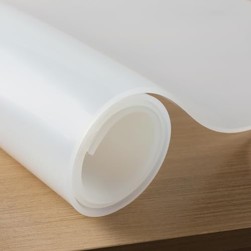 WochiTV Translucent Silicone Rubber Sheet, 12" Wide x 1/16" Thick x 24" Long Heat Resistant Rubber Mat for DIY Gaskets Material, Pads, Sealing, Cushion, Microwave Oven Protection - color: 1/16" Thick, size: 12” x 24"