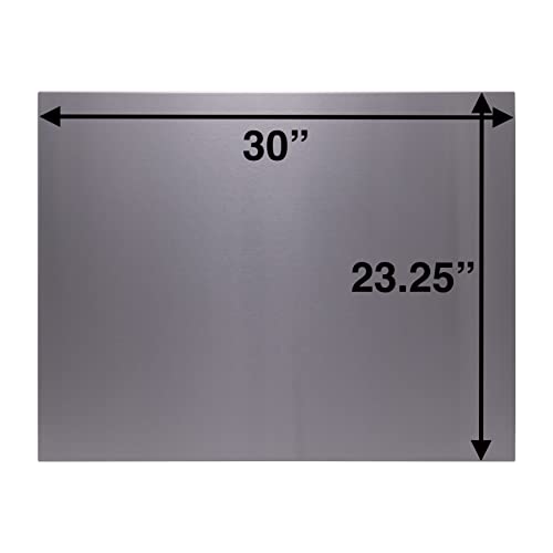 Stainless Steel Backsplash, 30" X 23.25" with Hemmed Edges