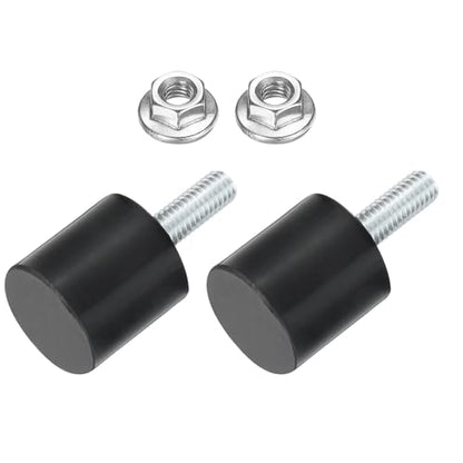 uxcell 2Pcs M6 Thread Rubber Mounts, Vibration Isolators, Cylindrical Shock Absorber with Studs 25 x 20mm with Non-Slip Nuts - size: M6 x 25 x 20mm