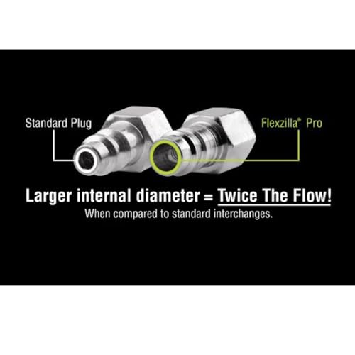 Flexzilla A53457FZ Pro High Flow Coupler & Plug Ki 7 Piece | 1/4" NPT | Push to Connect System | Allows Twice the Flow to Your Air Tools | Maximum Efficiency - style: 7 Piece