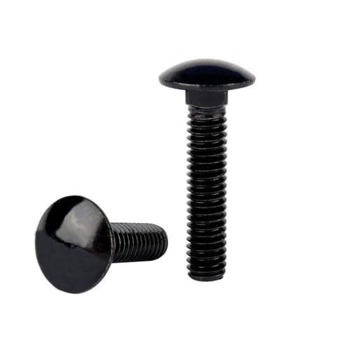 5/16-18 x 1" Carriage Bolts Screws Black Finish, Round Head Square Neck, 304 Stainless Steel 18-8, UNC Full Machine Coarse Thread, 10Pcs - size: 5/16-18 x 1" (10 Pcs)