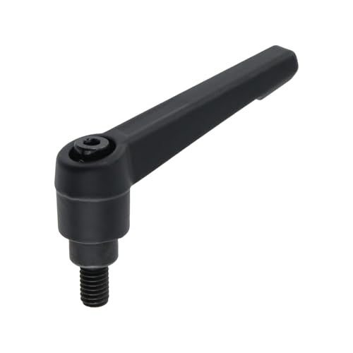 Clamping Lever Handles M6 x 10mm Push Button Ratchet Lever Male Threaded Stud Adjustable Handles Hand Knobs Rotating Screw Handles Bolts with Locking Lever -6pcs - size: M6 x 10mm