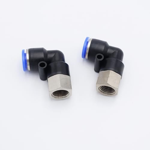 Push to Connect Fitting 3/8" Tube OD x 1/4" FMNPT, Female Elbow - size: 1/4" FMNPT - 3/8" OD