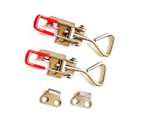 304 Stainless Steel Toggle Latch Clamps 4001, Heavy Duty Adjustable Quick Release Latches, Toolbox, Case, Cabinet, RV, Boat, Industrial Equipment (lock hole)