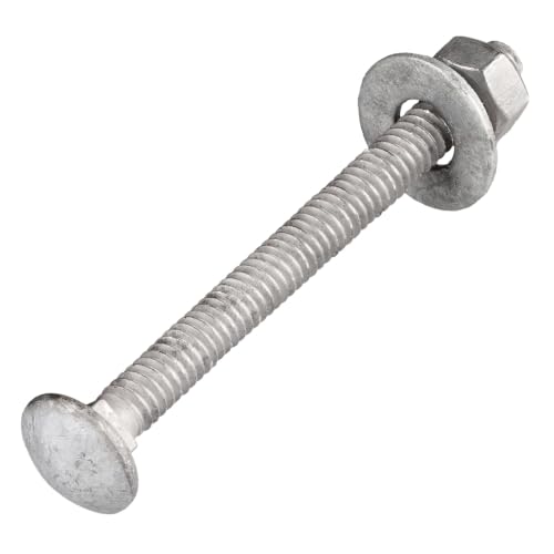 3/8" x 3-1/2" Hot Dip Galvanized Grade 307A Carriage Bolt Kit, 50 Pack, Comes with 3/8" USS Flat Washers & 3/8"-16 Hex Nuts, Heavy Duty Exterior Construction Use - size: 3/8"x3-1/2"