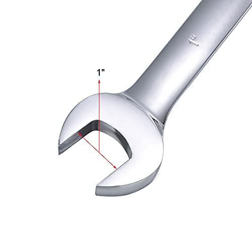 uxcell 1 Inch Ratcheting Combination Wrench SAE 72 Teeth 12 Point - size: 1"
