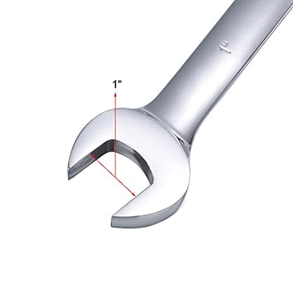 uxcell 1 Inch Ratcheting Combination Wrench SAE 72 Teeth 12 Point - size: 1"